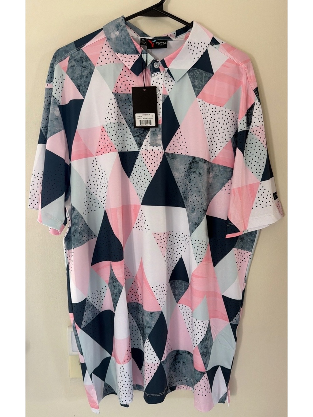 XL - Men - Yatta Golf Polo Shirt Geometric Pattern (NWT)